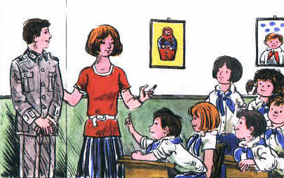 Krowicki, Maria/ Liebers, Ilse/ Schürmann, Klara/ Türk, Dorothea, Unsere Fibel, 8.Aufl., Berlin 1981, S. 50. (Illustrationen: Werner Klemke) Krowicki, Maria/ Liebers, Ilse/ Schürmann, Klara/ Türk, Dorothea, Unsere Fibel, 8.Aufl., Berlin 1981, S. 50. (Illustrationen: Werner Klemke)