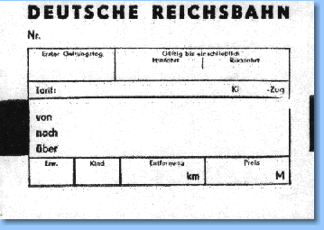 Fahrkarte der Deutschen Reichsbahn