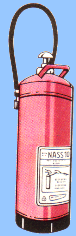 Feuerlöscher: Handfeuerlöscher NASS 10 mit Schlagkopf und Spritzschlauch, in: Meyers Neues Lexikon, 2., völlig neu erarb. Aufl. in 18 Bänden, Bd. 4, Leipzig 1972, S. 581, s.v. ''Feuerlöscher''. (Abbildung bearbeitet)