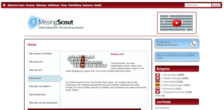 Screenshot MissingScout